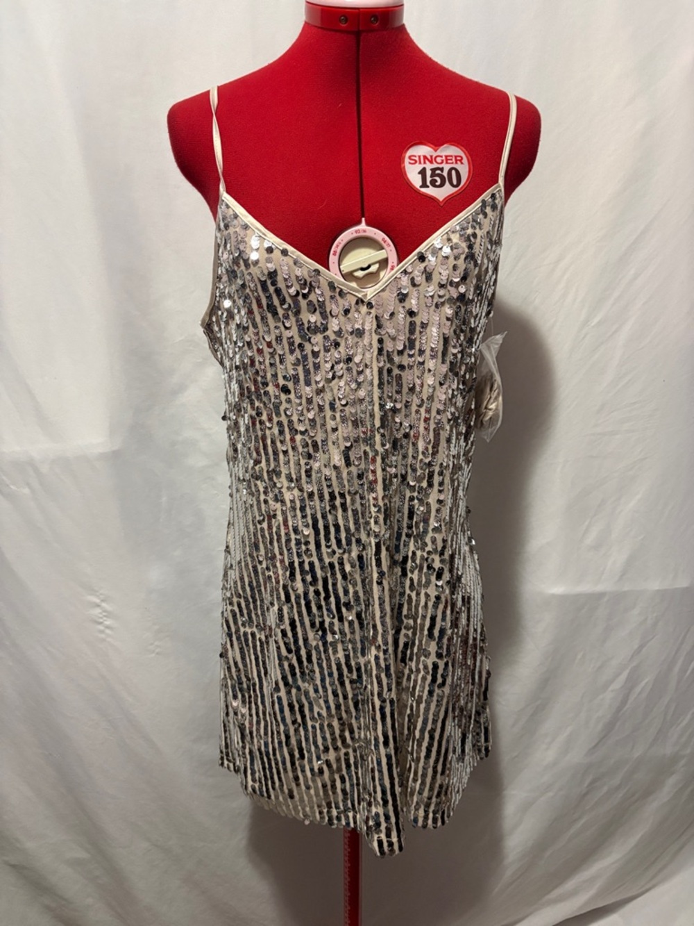 Steve Madden Silver Sequin Camisole Slip Top MM149